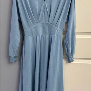 HALARA Light Blue Long Sleeve Dress